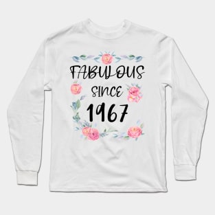 Women 54 Years Old Fabulous Since 1967 Flowers Long Sleeve T-Shirt